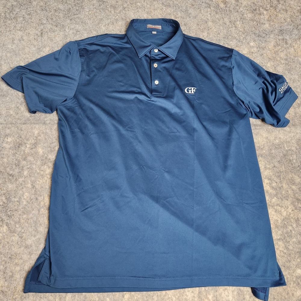 Peter Millar Summer Comfort Polo Shirt Men XL Blue Short Sleeve Golf Performance